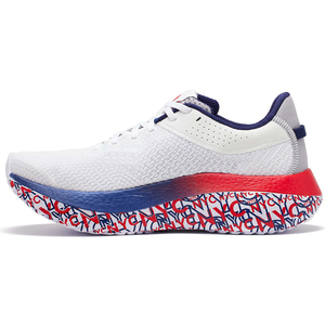 Zapatillas deportivas transpirables con parte superior de tejido, entresuela estampada colorida, amortiguación de impactos y cordones, para carreras en carretera. - Product Image 2