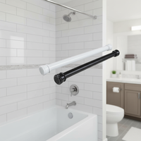 Tringle de Douche Professionnelle Écologique en Métal Sans Perçage à Tension Réglable pour Hôtels