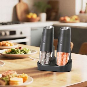 New Gravity Rechargeable 135ml Electric Plastic ABS Salt and <b>Pepper</b> <b>Grinder</b> Set Hand Wash Only Box USB <b>Grinder</b> with LED - Product Image 6