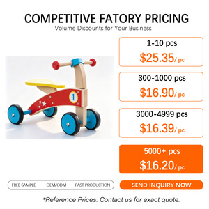 Vélo d'équilibre en <span class=keywords><strong>bois</strong></span> à 4 roues en <span class=keywords><strong>bois</strong></span> de Schima pour enfants de 3 ans et plus, jouet d'extérieur unisexe ANNA & BECK - Product Image 6