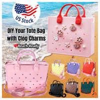 Sac fourre-tout d'été en EVA pour femmes Sac à bandoulière personnalisable avec breloque en forme de trou imperméable à l'eau Sac à main de plage avec breloque pour chaussures Sac à main