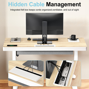 Chiều cao có thể điều chỉnh bàn đứng bàn với ngăn kéo, sạc không dây & quản lý cáp khay - Product Image 4