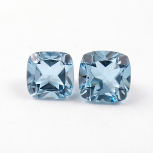 Bijoux Ballan, topaze bleu ciel de haute qualité, forme coussin, taille facetée, pierre précieuse en vrac, 4,0 mm à 10,0 mm, 0,4 à 6,0 ct, certifiée par un tiers - Product Image 1