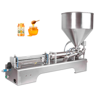 Machine semi-automatique à piston pneumatique pour bouteilles en verre, flacons, chocolat, miel, crème, beurre de cacahuète, shampoing, vernis à ongles, huile