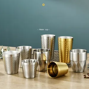 304 Stainless Steel Multi-purpose Water Cup Double-layer Insulated Coffee Cups Beer Glass Children and Adults Mug