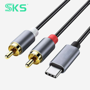 Cable de Audio <span class=keywords><strong>USB</strong></span> <span class=keywords><strong>C</strong></span> a 2 <span class=keywords><strong>RCA</strong></span>, Adaptador de Audio Estéreo Tipo <span class=keywords><strong>C</strong></span> a <span class=keywords><strong>RCA</strong></span> Macho a Macho para Teléfono, Tableta, Portátil a Altavoz - Product Image 1
