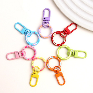 Porte-clés en métal couleur bonbon fluide avec fermoir à ressort pour breloque de sac, accessoire DIY - Product Image 4