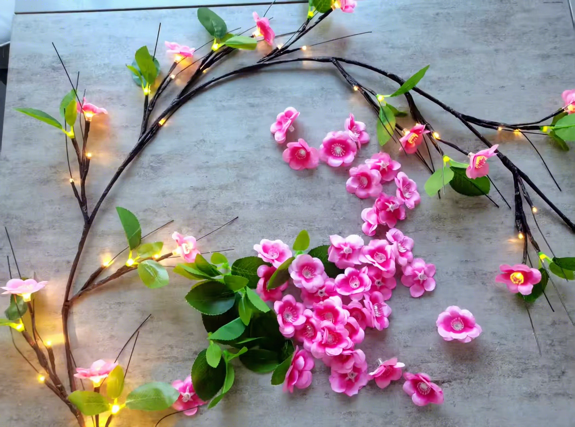 Pink flower with leaf