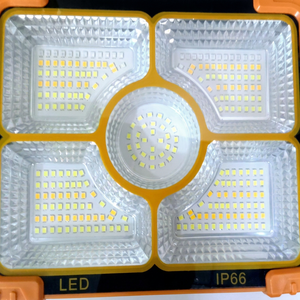 LED Solar Integrated Rechargeable <b>Portable</b> <b>Floodlight</b> 400W DC5V-6V SMD2835 ABS + Glass 3x1200mAh USB/Solar Panel Charging ways - Product Image 1