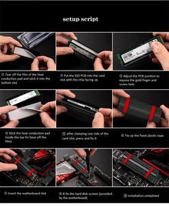 เอ็ม. แผงระบายความร้อนดิสก์โซลิดสเตต2ตัว SATA NVME NGFF M2หม้อน้ำอะลูมิเนียม SSD - Product Image 4