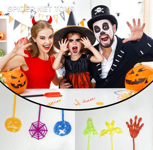 Juguetes de Halloween al por mayor: Telarañas de gelatina TPR con yo-yo, juguetes de broma de plástico coloridos OEM/ODM para máquinas expendedoras de juguetes para niños - Product Image 6