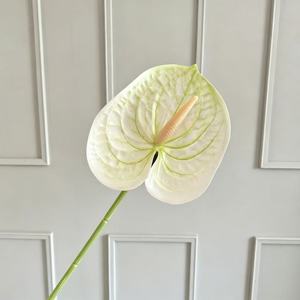 Plante artificielle de feuille de palmier rouge simulée, hydratante, verte, Flamingo Guanyinlian, design pendulaire pour la décoration intérieure - Product Image 3