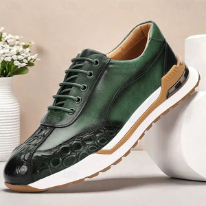 Zapatos Casuales de Hombre de Cuero Genuino con Cordones, Punta Redonda, Entresuela Acolchada de EVA, Suela de Goma, para Todas las Temporadas, Estilo Náutico - Product Image 2