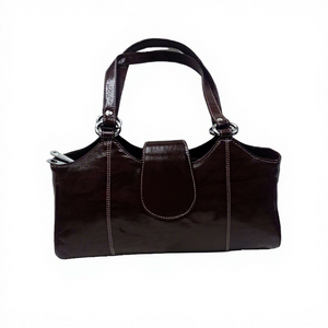 Sac à main tendance en cuir de vachette écologique, grande capacité, avec deux sangles, pour femme, bandoulière, durable, imperméable, fermeture éclair - Product Image 2