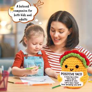 Mini taco positivo emoción inspirado pepinillo pato patata hecho a mano lindo escritorio decoración ganchillo animales para papá cumpleaños regalo <span class=keywords><strong>de</strong></span> Navidad - Product Image 4