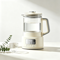 Bouilloire Électrique Multifonctionnelle de Haute Qualité 1,3 L pour Faire Bouillir de l'Eau et Infuser du Thé, Pot en Verre Borosilicate Haute Résistance