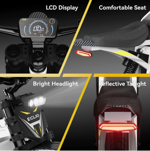 มอเตอร์ไซค์ไฟฟ้า New ECLIO Peak 5500W 40MPH 60V 32Ah ยางใหญ่ สำหรับขับขี่ออฟโรด รับผลิตแบบ OEM ODM รับประกัน 3 ปี - Product Image 3