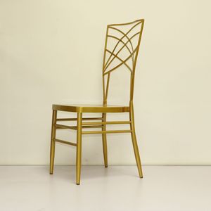Sillas de Boda Modernas Apilables, Duraderas y Económicas, Precio de Fábrica al por Mayor, Sillas Metálicas Doradas de Lujo para Exteriores, Ecológicas, para Hoteles - Product Image 1