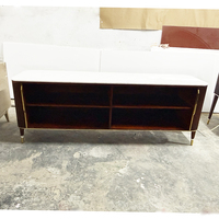 Meuble console en bois massif sur mesure de haute qualité, design mid-century, buffet moderne et élégant pour salon, meuble latéral pour téléviseur 65+ pouces