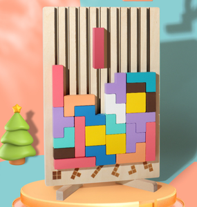 Puzzle 3D in Legno Jegreat di Alta Qualità, <span class=keywords><strong>Gioco</strong></span> Tangram Educativo, Colori Misti, 10 Immagini, per Bambini dai 14 Anni, 50 Pezzi - Product Image 6