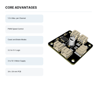 Module de commande de moteur DC double 1,5A avec contrôle de vitesse PWM, marche avant/arrière et freinage pour voiture robot Arduino