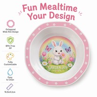 Assiettes pour enfants en PP sans BPA, motif dessin animé, écologiques, réutilisables, de qualité alimentaire, sûres, durables, en plastique 3D UV, vente en gros