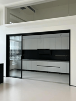Puerta Corredera de Vidrio de Aluminio Minimalista Directo de Fábrica, Partición Interior Personalizable