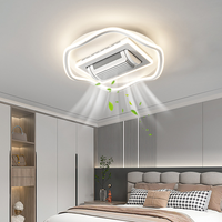 Ventilateur de plafond moderne en acrylique sans pales avec télécommande, lumière LED, moteur DC 6 vitesses, intensité variable et faible bruit pour salon