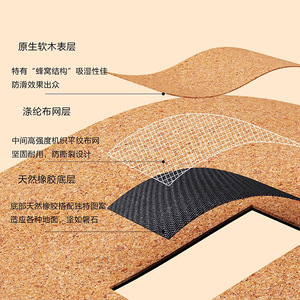 Tapis de yoga en liège EIFFEL HOME Bowl 1830x610mm 5mm antidérapant avec sangle de transport pliable pour la remise en forme, la danse et l'usage domestique - Product Image 1