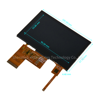 Módulo de Pantalla LCD TFT de 4.3 Pulgadas, Resolución 480*272, Brillo de 500cd/m2, Color Negro Normal, Interfaz RGB de 24 bits, GT911/I2C, Táctil