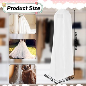 Personnalisé Épaissi Respirant Suspendu <span class=keywords><strong>Robe</strong></span> De Mariée <span class=keywords><strong>Robe</strong></span> De Mariage Vêtement Sac Ménage Long Mariage Manteau Vêtements Costume Couverture Anti-Poussière - Product Image 2