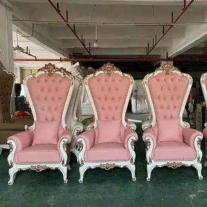 Wholesale Cheap Luxury High Back Hotel Trone Chair Royal Queen King Throne Chairs For Events Wedding Party