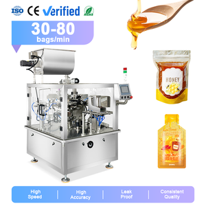 เครื่องบรรจุแบบโรตารี่สำหรับผู้ผลิตมืออาชีพ เครื่องซีลและบรรจุถุงซิปล็อคสำเร็จรูป Doypack สำหรับของเหลว น้ำผึ้ง แยม น้ำเชื่อม - Product Image 1