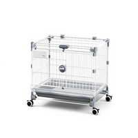 Cage d'élevage multifonctionnelle en acier inoxydable pour chiots, respirante, avec roues pivotantes, pour usage domestique ou en animalerie, idéale pour l'exercice des petits chiens