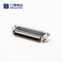 Conector Hembra SCSI de 68 Pines de Ángulo Recto para Montaje en Panel, PCB de 68 Pines Recto, 68-SCSI 1.27mm, Adaptador de Disco Duro SSD