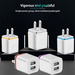 Dual Ports Usb Charger US EU <b>Plug</b> 2.1a Wall Charger Block Charger Power <b>Adapter</b> for Phone 6 7 8 X 11 12 13 14 Pro Max - Product Image 4