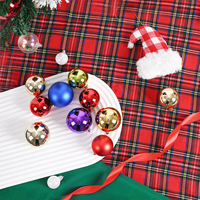 Boules de Noël suspendues en plastique colorées de 4/6/8 cm, électroplaquées, 4 couleurs, décorations de fête, fabriquées à la machine, directement de l'usine