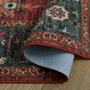 Tappeti Stampati Rossi per Arredamento Casa, Tappeti Persiani Lavabili per Soggiorno, Camera da Letto e Sala da Pranzo - Product Image 5