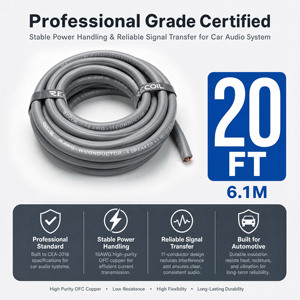<span class=keywords><strong>Cable</strong></span> de <span class=keywords><strong>Altavoz</strong></span> Recoil SW11C16-20 de 20 pies, Calibre 16, 11 Conductores OFC para Sistema de Audio para Automóvil - 5 Pares + <span class=keywords><strong>Cable</strong></span> de Encendido Remoto - Product Image 5