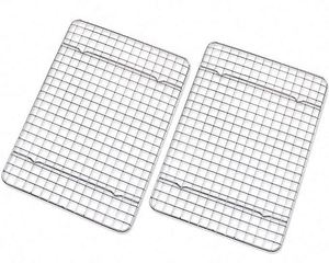 <strong>Cooling</strong> <strong>Rack</strong> Set of 2 Stainless Steel Oven Safe Grid Wire <strong>Racks</strong> for Cooking Kitchen <strong>Cooling</strong> Net Non-stick - Product Image 4