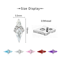 Nouvelles boucles d'oreilles en alliage de titane F136 légères, boucles d'oreilles en alliage de titane avec pierre de cerf-volant, boucles d'oreilles en diamant, accessoires pour piercing de langue