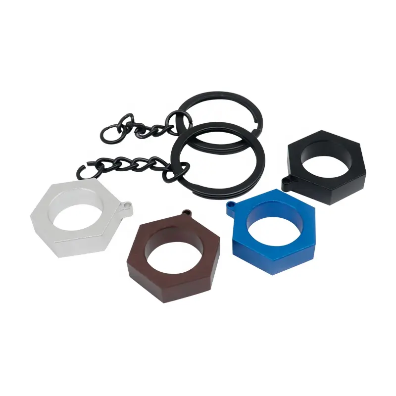 Aluminum Anodized Metal Key Ring CNC Milling Machining CNC Custom Keycaps