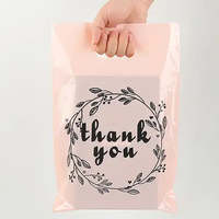 Tas Belanja Plastik Warna Kustom, Cetak Logo, Tas Plastik Toko Tahan Air, Tas Plastik LDPE untuk Belanja dengan Pegangan Die Cut