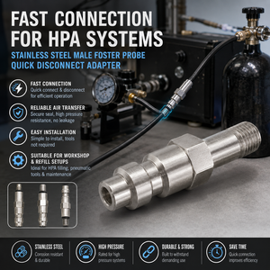 HPA Zimakyfa OEM Acier inoxydable argenté pour accessoires, adaptateur de vanne de distribution de liquide, raccord rapide mâle Foster Probe - Product Image 3