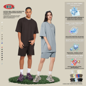 Camiseta Extra Grande de Estilo Vintage Lavada con Ácido Sólido, 100% Algodón Grueso, Manga Corta con Textura de Gofre, Teñida con Hilo, Estilo Urbano Desgastado - Product Image 4