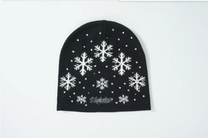Chapeau d'hiver en tricot personnalisé avec broderie jacquard, motif <span class=keywords><strong>flocon</strong></span> <span class=keywords><strong>de</strong></span> neige, bonnet streetwear d'hiver, chapeau en tricot pour homme et femme - Product Image 2