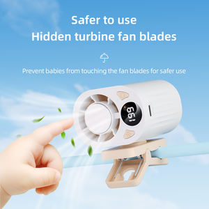 Mini <span class=keywords><strong>ventilateur</strong></span> portable haute vitesse <span class=keywords><strong>à</strong></span> clip, 199 vitesses, régulation progressive, rotation <span class=keywords><strong>à</strong></span> 360°, rechargeable, sans pales, pour voiture, sur batterie - Product Image 3