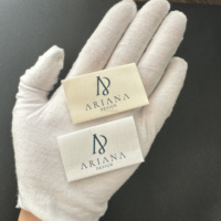 Étiquettes en tissu doux thermocollantes personnalisées avec logo pour vêtements – Étiquettes de vêtements tissées blanches droites populaires