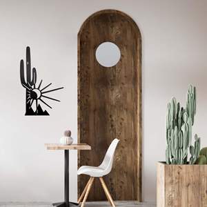 ของตกแต่งผนังรูปกระบองเพชรโลหะและงานศิลปะสำหรับสวน, ของตกแต่งสวนลานบ้านสไตล์ทะเลทราย, งานศิลปะพระอาทิตย์ตกแบบซากัวโรสไตล์ชนบทสำหรับตกแต่งบ้าน, งานศิลปะโลหะตกแต่ง - Product Image 2