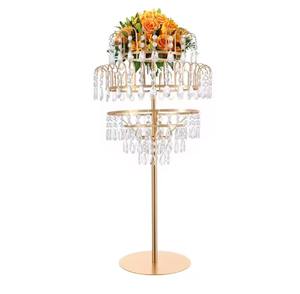 Exhibidor de Flores de Cristal Moderno de 5 Niveles Personalizable, Metal Plateado/Dorado de Alta Calidad, Centro de Mesa Duradero para Bodas y Fiestas, 60 cm - Product Image 4